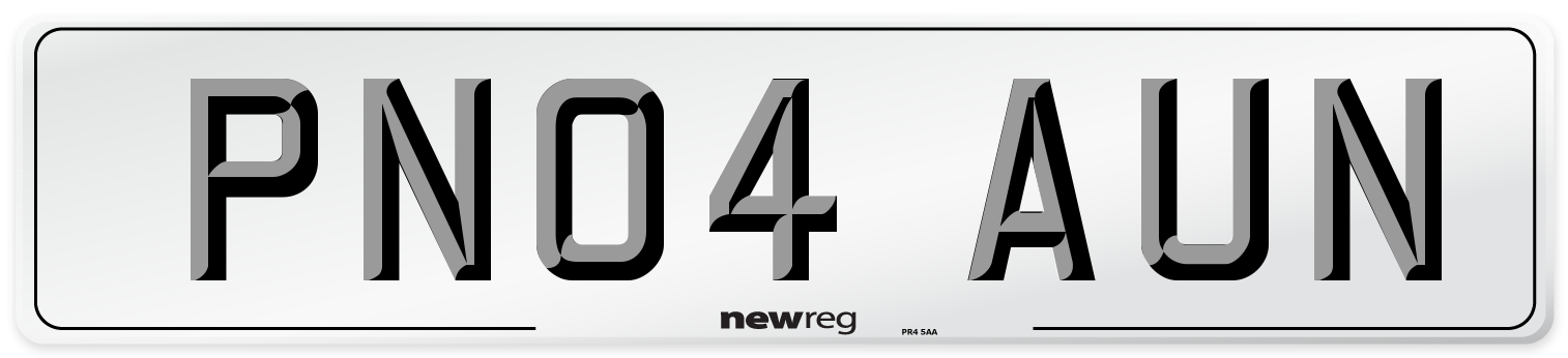 PN04 AUN Number Plate from New Reg